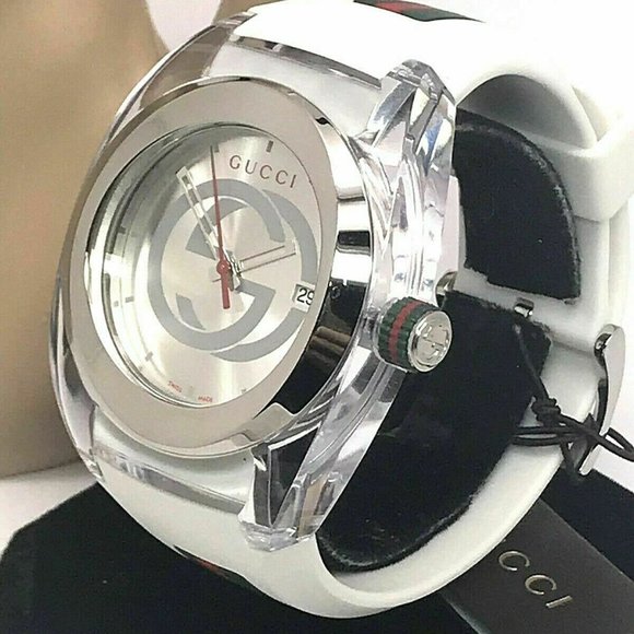 GUCCI Men's Watch SYNC YA137102 White Rubber Band - Picture 2 of 12